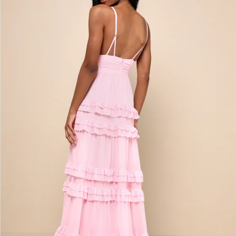 Lulus Pink Ruffled Maxi Dress - Picture 2 of 6